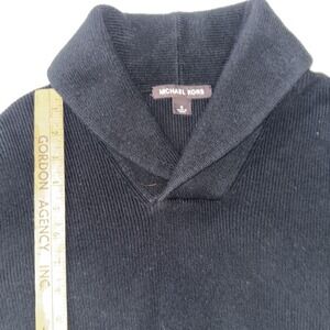 Michael Kors Men's Black Sweater Shawl Neck Medium Winter Pullover Designer
